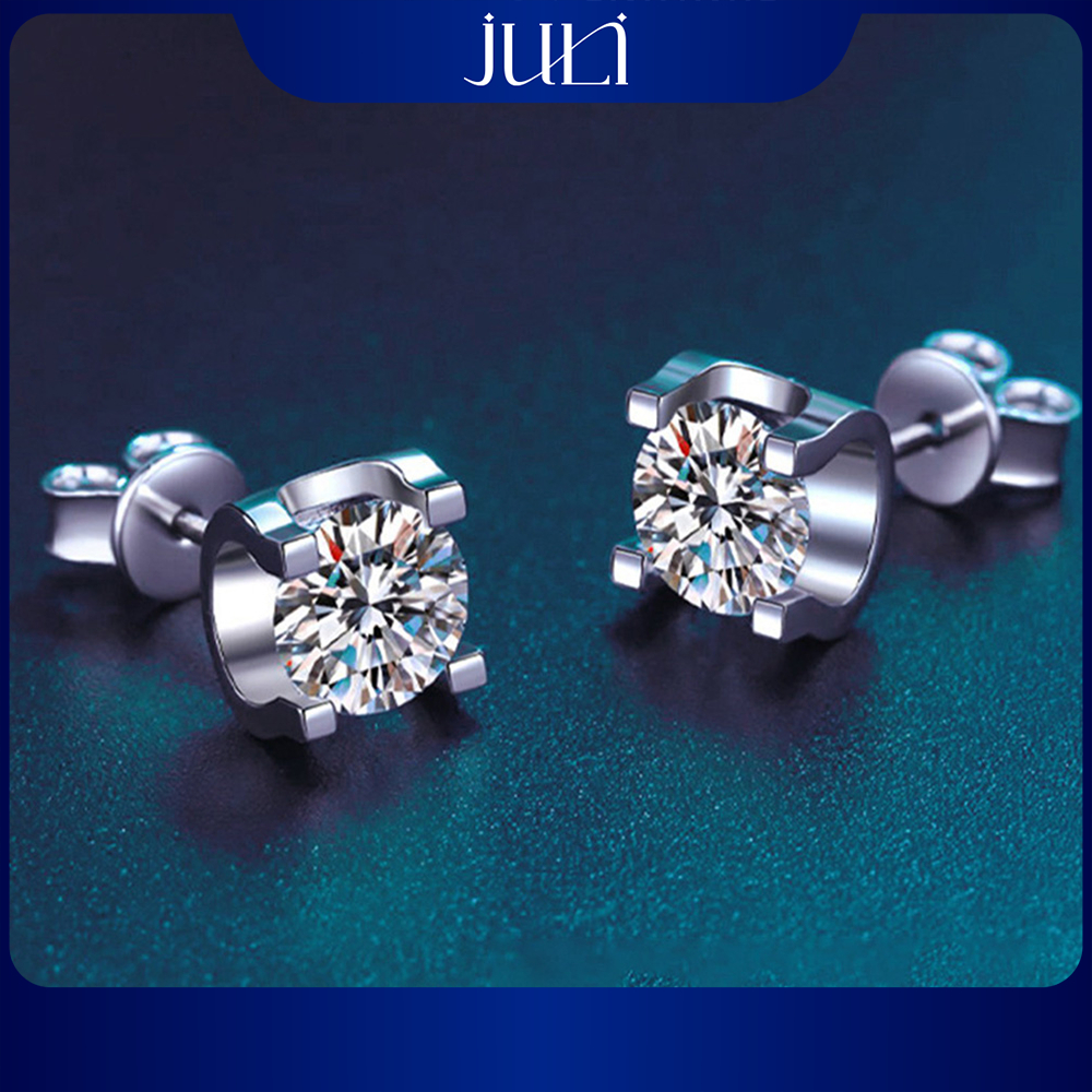 ต่างหู JULI พร้อมหิน Moissanite 0.5Carat | เงินแท้ 100% นําเข้าอิตาลี | ตลอดชีวิต | KT869 JULI