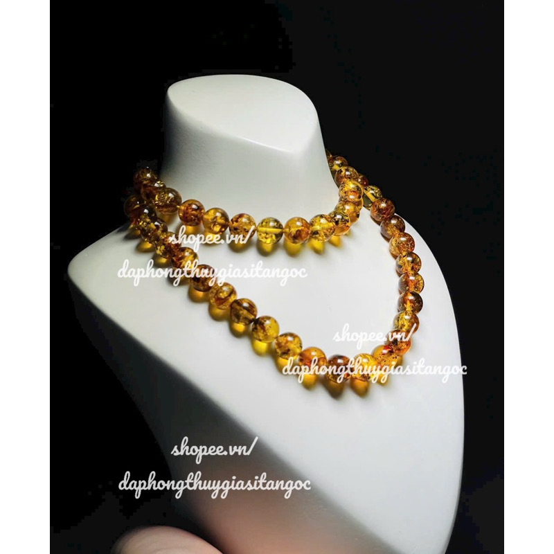 สร้อยข้อมือสร้อยคอสีเหลืองอําพัน ยาว 8 มม. 55 ซม. sdep vip