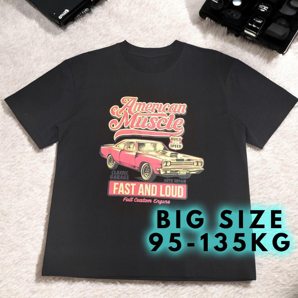 เสื้อยืดแขนสั้นไซส์ใหญ่สําหรับผู้ชาย 44UP - สีดํา - มีไซส์ใหญ่ - BF.AT.15B