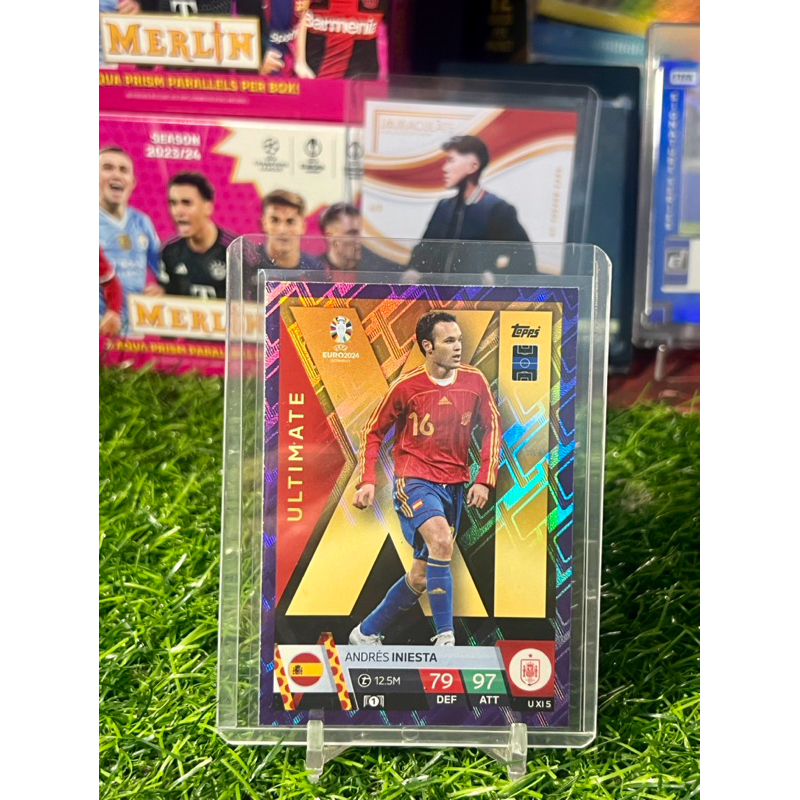 Andres Iniesta Purple Ultimate Topps Match Attax Euro 2024 การ์ดฟุตบอล