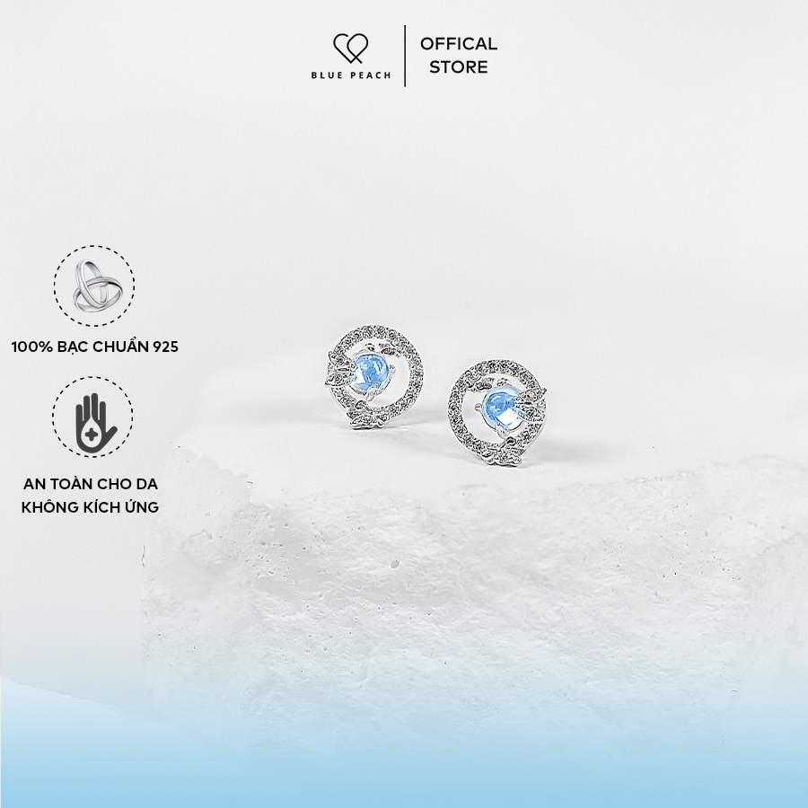 ต่างหูเงิน 925 Blue Peach KT Butterfly V1 - Moonstone KT738