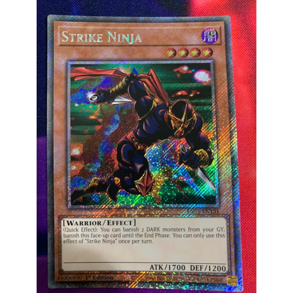 การ์ด yugioh ของแท้ Strike Ninja - RA03-EN131 - Platinum Secret Rare 1st Edition