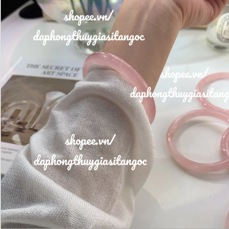 Sdp vip สร้อยข้อมือตะเกียบสีชมพู ขนาด 50-58mm