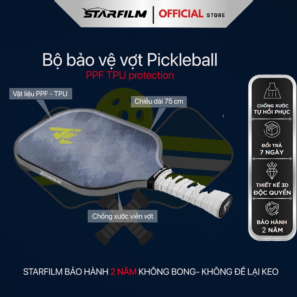 Pickleball PPF TPU ป้องกัน Pickle ball STARFILM ขอบแร็กเก็ต