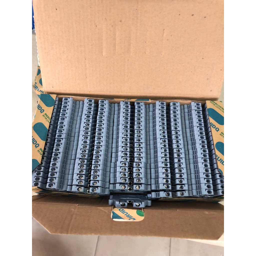 เทอร์มินอลบล็อค UK-3N Terminal block 2.5 mm2 - Terminal UK3N- 100 ชิ้น/กล่อง, เทอร์มินอลขั้วต่อสายไฟ