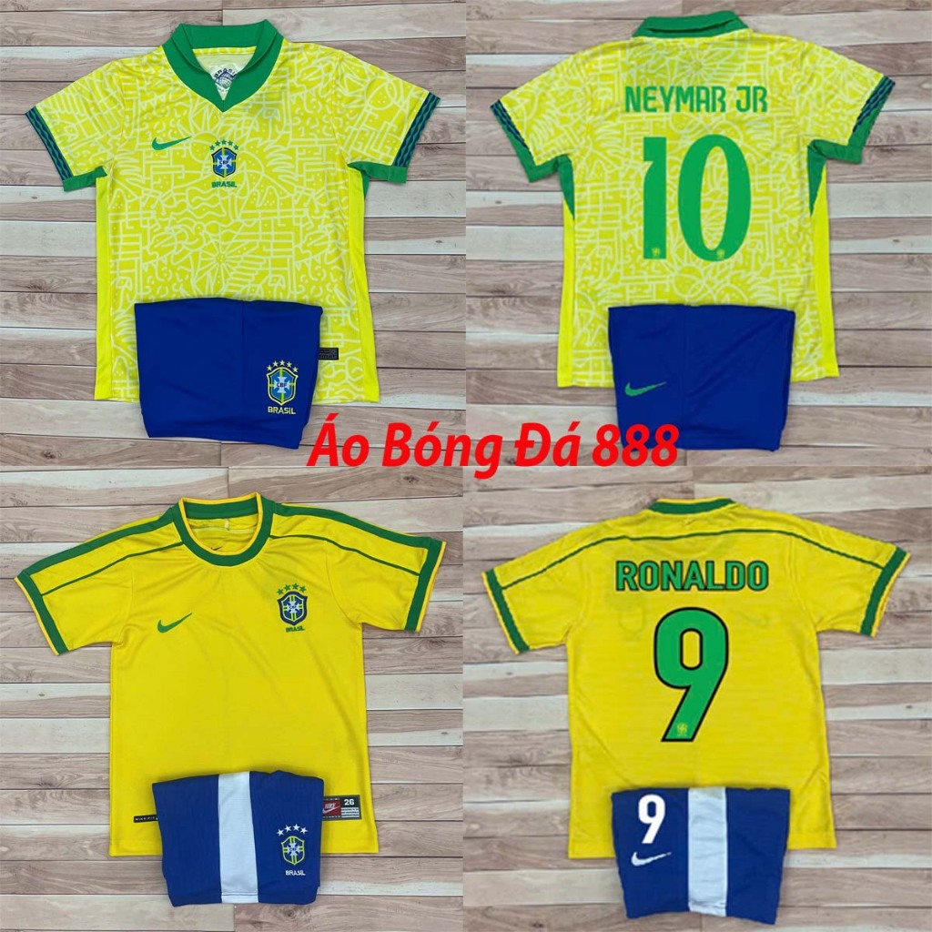 บราซิล 2024 เสื้อฟุตบอลเด็ก เสื้อฟุตบอล - รุ่นการแข่งขันมาตรฐาน - ผ้าโพลีเอสเตอร์ป่านไทยพรีเมี่ยม