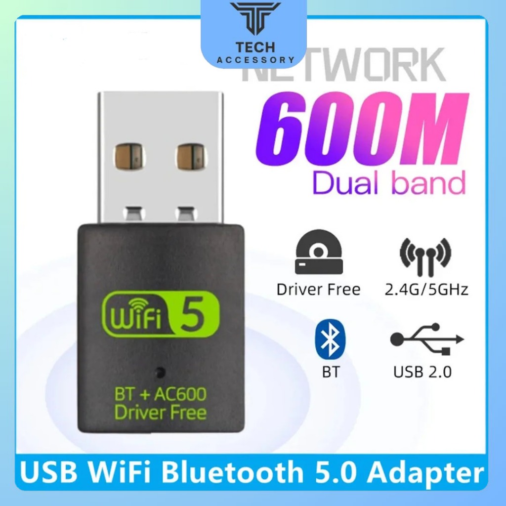 ตัวรับสัญญาณ Wifi 5G และ Bluetooth 5.0, USB Wifi USB Bluetooth สําหรับคอมพิวเตอร์, แล็ปท็อป