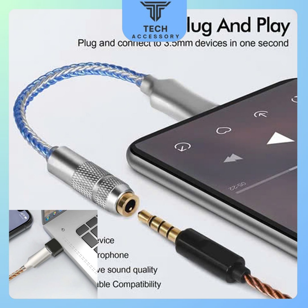 DAC Jack แปลงประเภท C เป็นแจ็ค 3.5 มม. คุณภาพสูง DAC CX3193 32b / 384kHz สําหรับ iPhone รุ่น