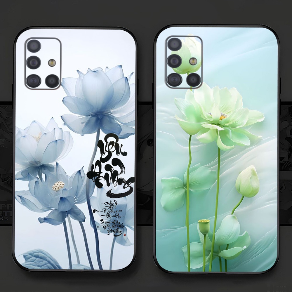 เคส Samsung a31 / a51 / a71 / m51 พิมพ์ลายดอกบัวสุดหรู
