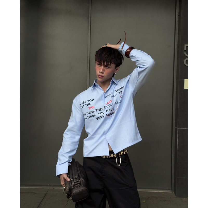 Cause you never think เสื้อเชิ้ตแขนยาว วัสดุ oxford premium Doubostudio