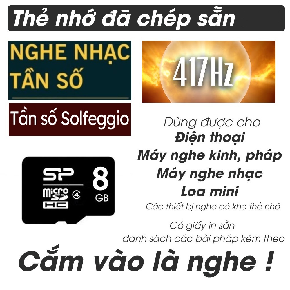 การ์ดเพลงฝึกสมาธิ 8GB ความถี่ 417HZ, ความถี่ Solfeggio - กําจัดพลังงานเชิงลบ, รักษาความเสียหาย