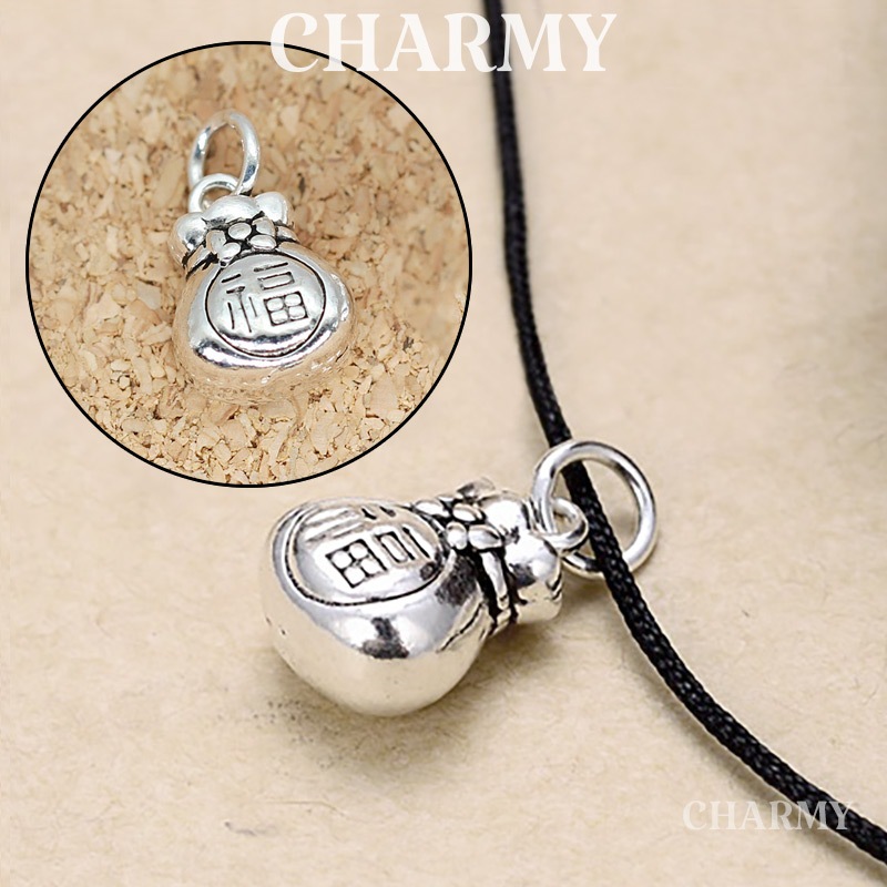 Lucky Charm แขวนกับ motifs CBL612 เงินแท้ 925 - กระเป๋าอวยพร เครื่องประดับผสมสร้อยข้อมือและสร้อยคอ D
