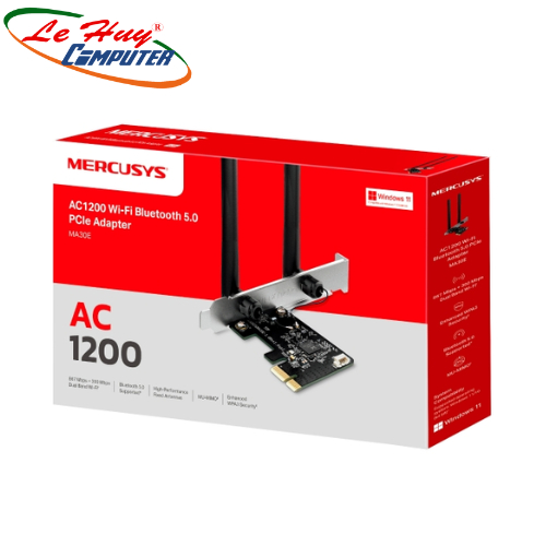 MERCUSYS MA30E Bluetooth AC1200 PCIe การ์ดเครือข่าย Wi-Fi