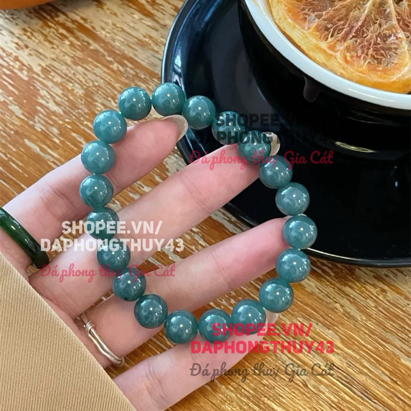 สร้อยข้อมือหยก vip ใหม่พร้อมหยกสีน้ําเงิน 12mm sdep Gia Cat