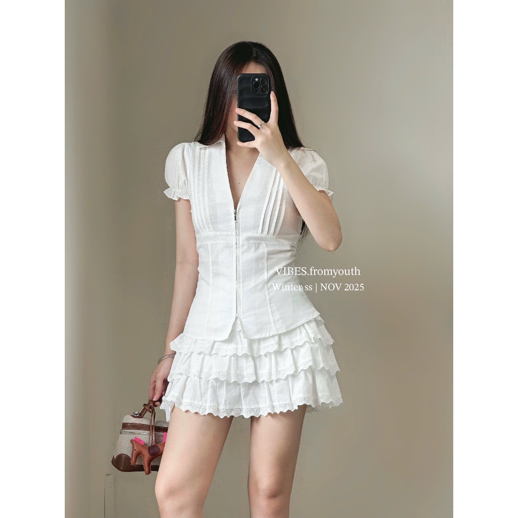 กระโปรง LINEN LAYER_CV916