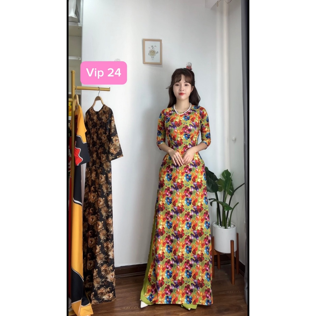 ผ้าไหมญี่ปุ่นพิมพ์ลาย 3 มิติ ao dai - VIP 23