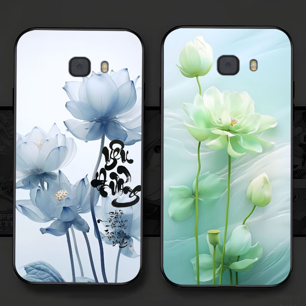 เคส Samsung c9 pro / a9 pro พิมพ์ลายดอกบัวสุดหรู