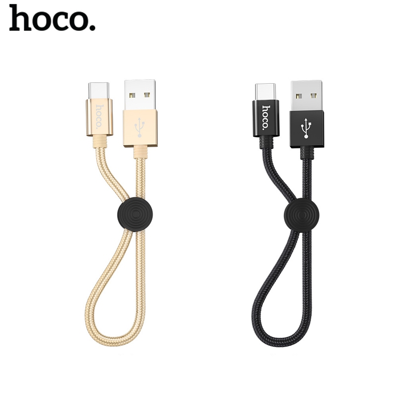 Hoco X35 สายชาร์จ Premium 25cm ขา USB to Type C กระแส 3.6A พร้อมคลิปหนีบลวดกลม