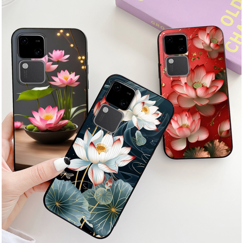 เคส Vivo v30 5g / v30e พิมพ์ลายดอกบัวสุดหรู