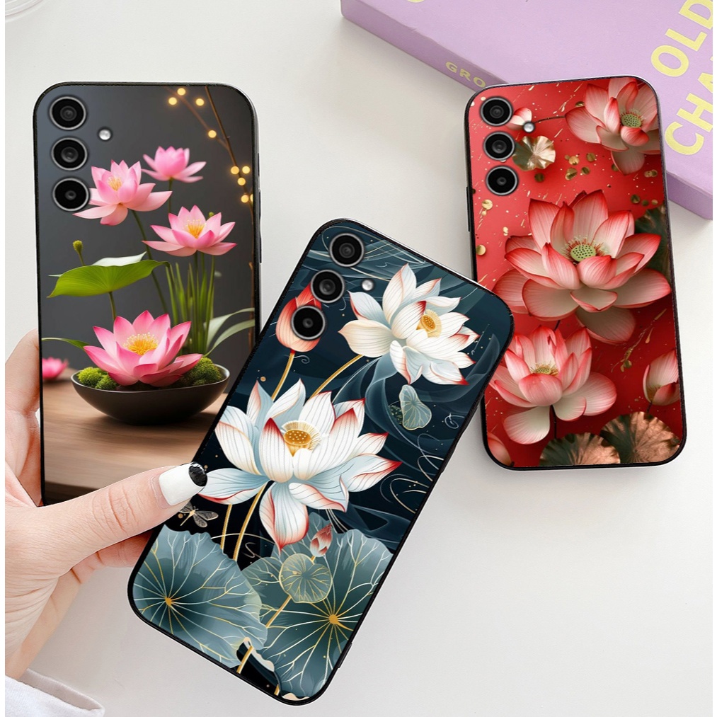 เคส Samsung a54 5g / ss a14 5g / m14 5g / ss a34 5g / m54 5g พร้อมพิมพ์ลายดอกบัวหรูหรา