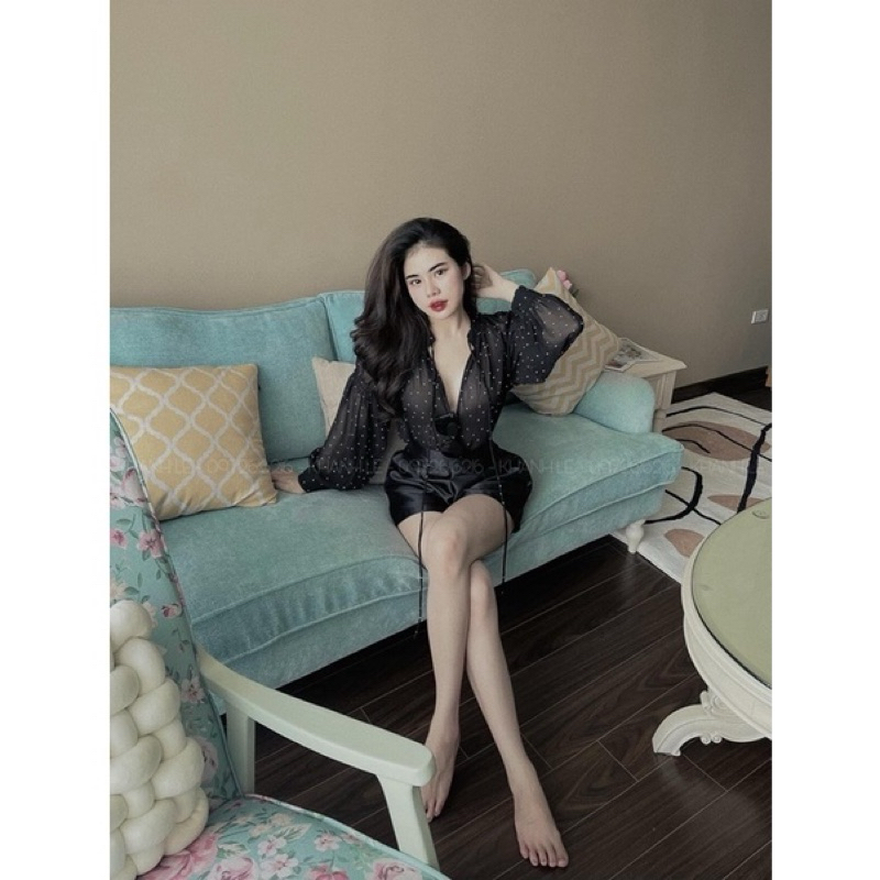 Polka dot Set ผสมกางเกงทาฟต้า