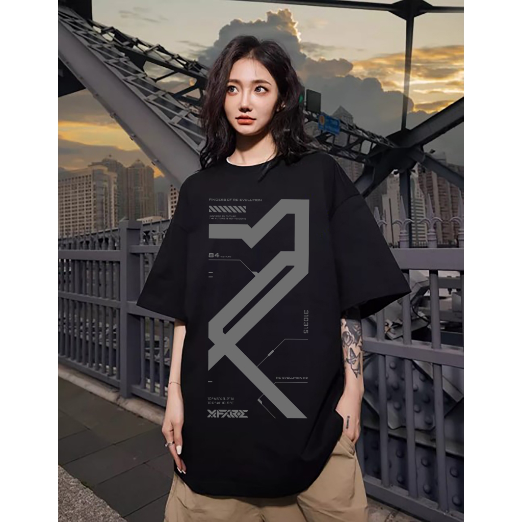 Xfire RE-EVOLUTION 2 เสื้อยืดสีดํา