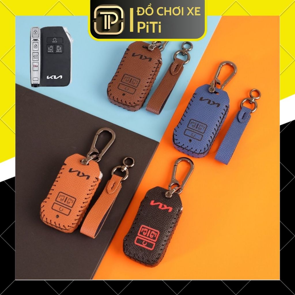 เคสกุญแจหนัง เคสกุญแจ ยี่ห้อ Piti สําหรับ KIA Carnival 2024 2025 หนังวัวทํามือคุณภาพสูง KNV EPS