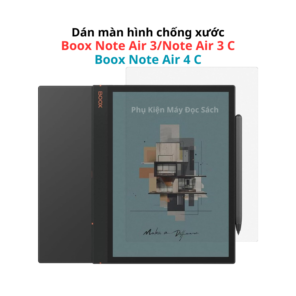 Boox Note Air 3/Note Air 3 C/Note Air 4 C ปกป้องหน้าจอ, สติ๊กเกอร์ป้องกันแสงสะท้อนและเขียนเหมือนบนกระดาษ