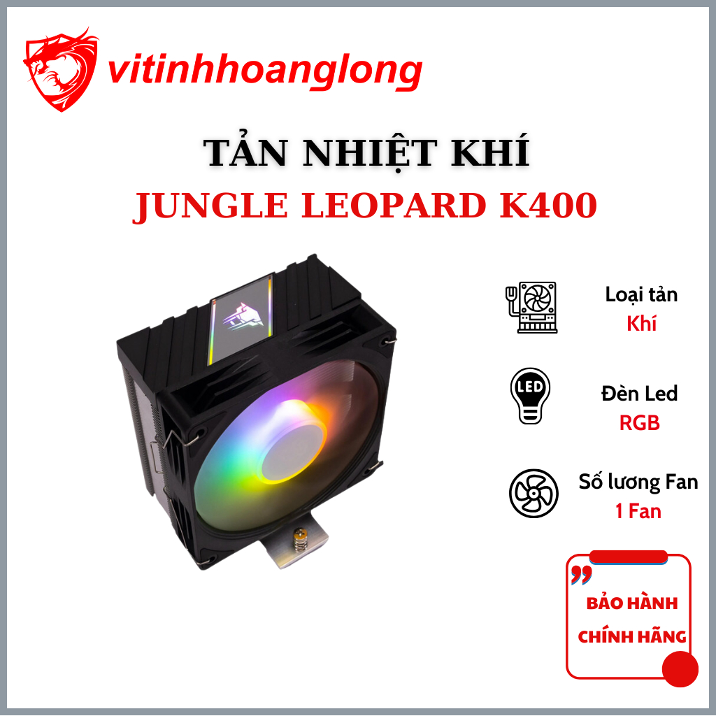 Jungle Leopard K400 RGB อากาศเย็น CPU สีดํา/ขาว