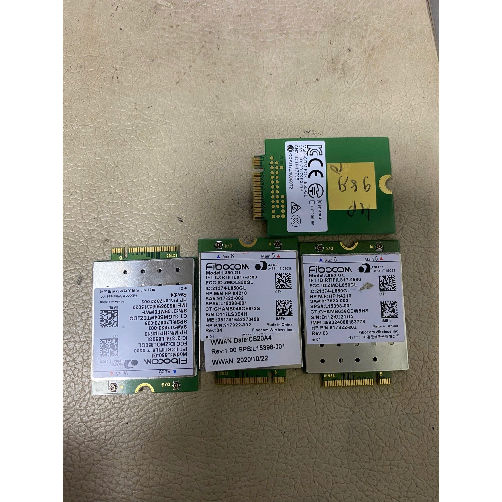การ์ด 4g สําหรับแล็ปท็อป HP/DELL ชิปรุ่นที่ 8 9 10 11, fibocom L850-GL DISASSEMBLY ZIN, 840,850,830,