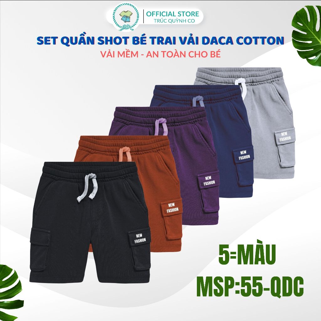 กางเกงคาร์โก้เด็กชาย Truc Quynh Co ดีไซน์เรียบง่าย ร่วมง่าย ขอบเอวยางยืดอย่างดี ผ้าคอตตอน daca - MSP