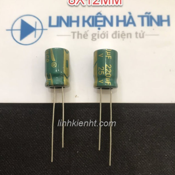 20 CAPACITORS 220UF 25V 8X12MM GREEN CAPACITOR 220UF 25V