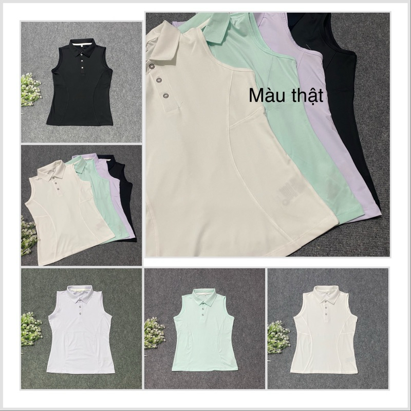 เสื้อกีฬาผู้หญิง เสื้อกล้ามใส่เล่น กอล์ฟ เทนนิส ดองบอล แบดมินตัน ทรงสวย ลื่น เย็น ระบายอากาศ และดูดซับเหงื่อ