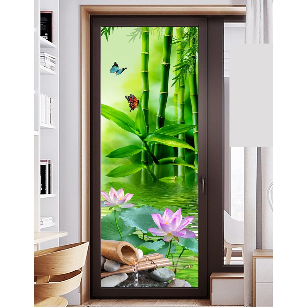 ไม้ไผ่ป้องกันการแอบราคาถูกและโลตัสกระจกฝ้ารูปลอก Hue decor shop (Dk39)