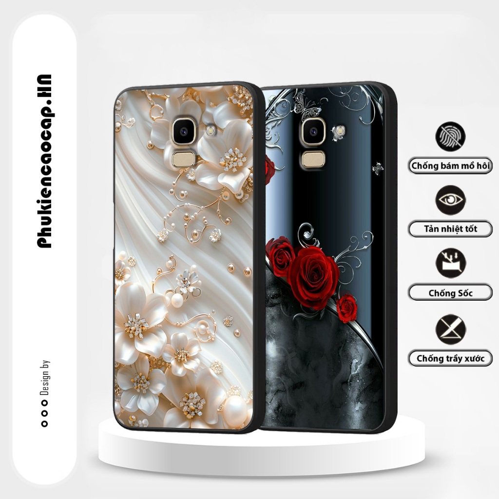 เคส Samsung J6 / J6 Plus / J6+ - เคส TPU พิมพ์ลายดอกกุหลาบและคริสตัล สปอร์ตและไดนามิก