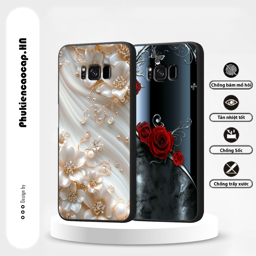 เคส Samsung S8 / S8 Plus / S8+ - เคส TPU พร้อมพิมพ์ดอกกุหลาบและคริสตัล สปอร์ตและไดนามิก