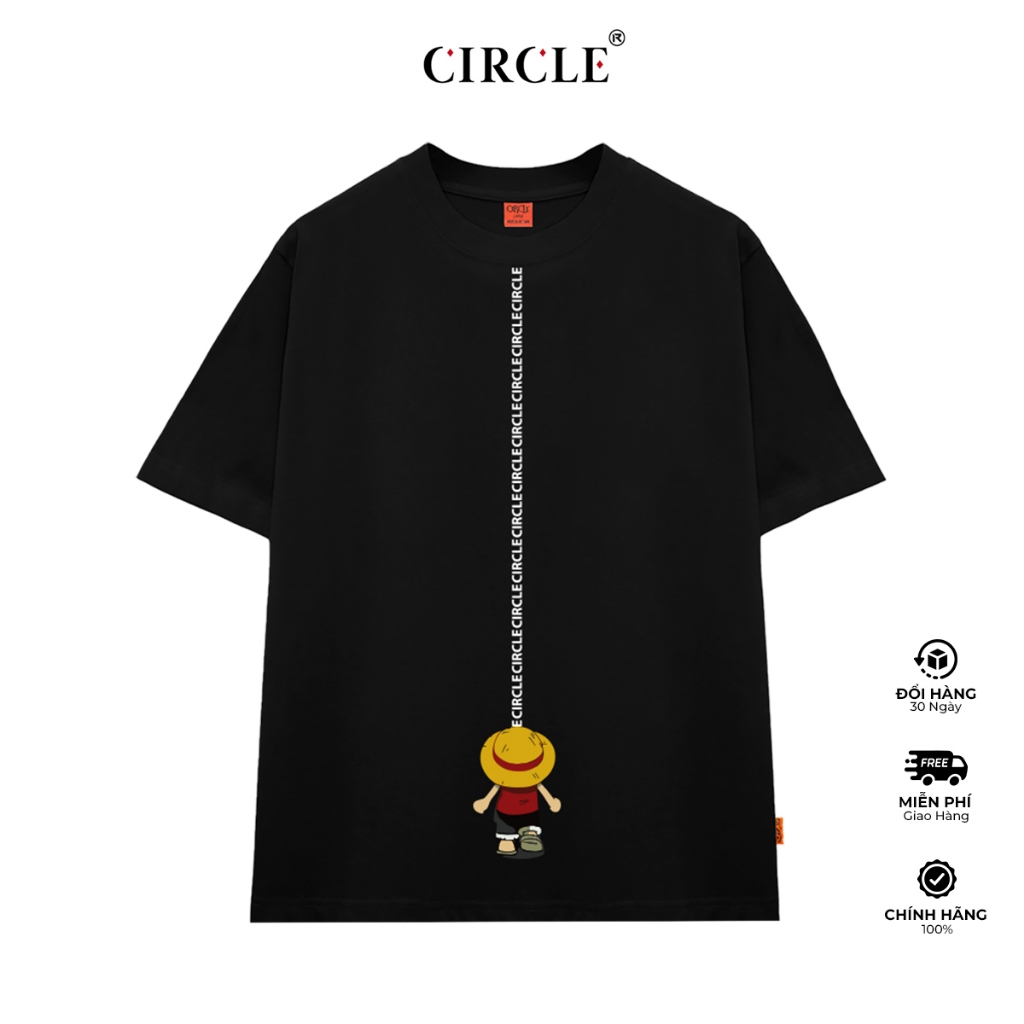 CIRCLE T-SHIRT - LUFFY MINIMALIST TEE SHIRT ผ้าฝ้ายคุณภาพสูง