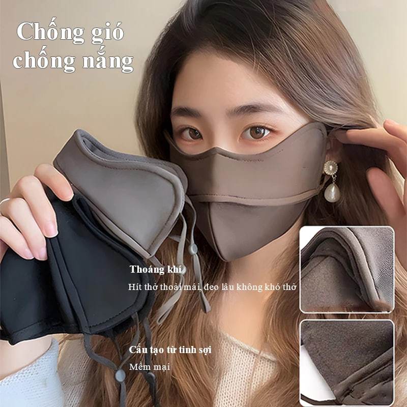 [SUMATO] 5D Fabric Mask Anti-UV Thick Discreet Sunscreen SPF 50++ พร้อมสายรัดปรับระดับได้