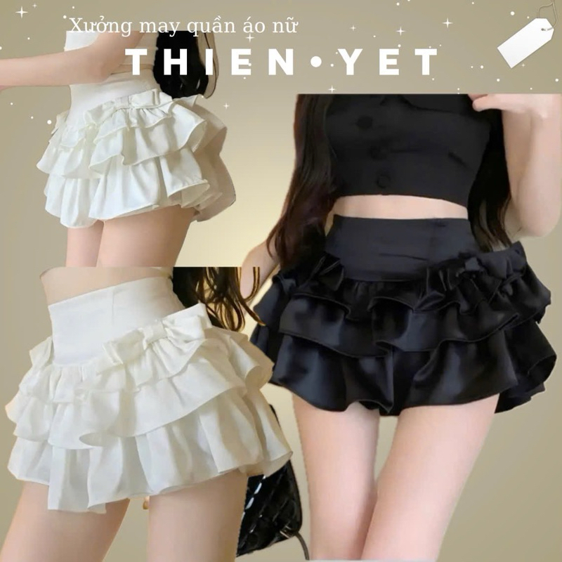 กระโปรง Tapta (BOW layer) QT ทรงสั้นสําหรับออกนอกบ้าน เต้น ตัดต่อศิลปะ ไปทํางาน สําหรับผู้หญิง - Thien Yet