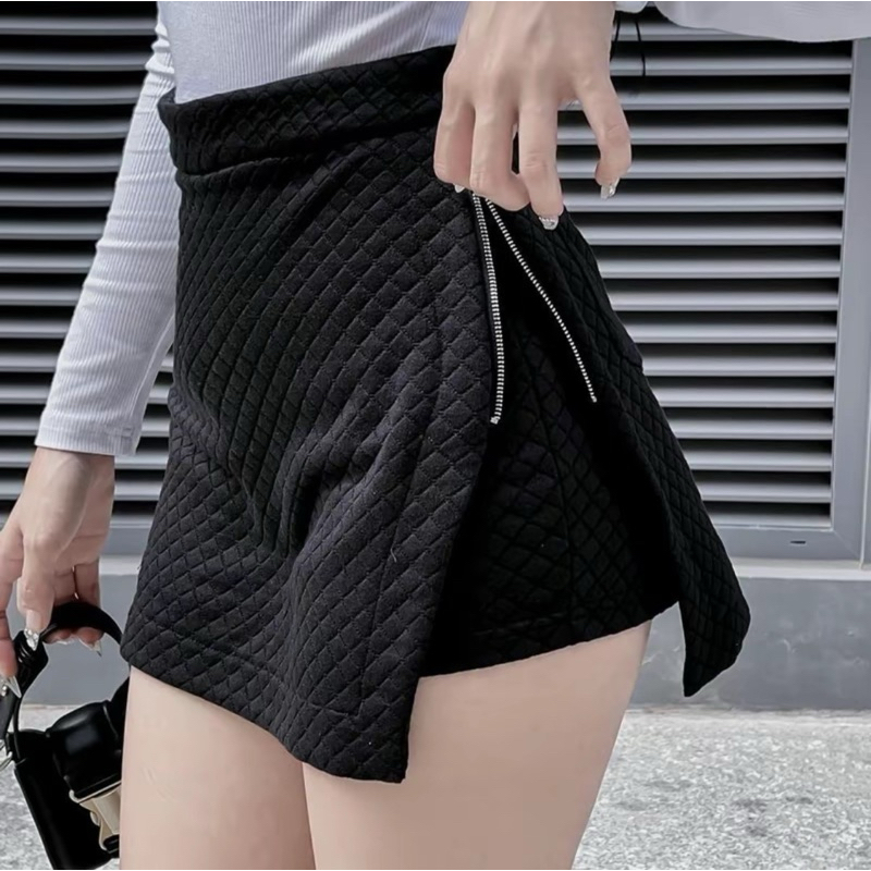 [YOONA F&C] DK Yoona Foam Mini Skirt กางเกงปลอม กระโปรงซิปสะโพก