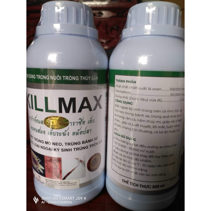 Kill max 500ml ฆ่าปรสิตต่างประเทศบนปลา กบ ปลาไหล
