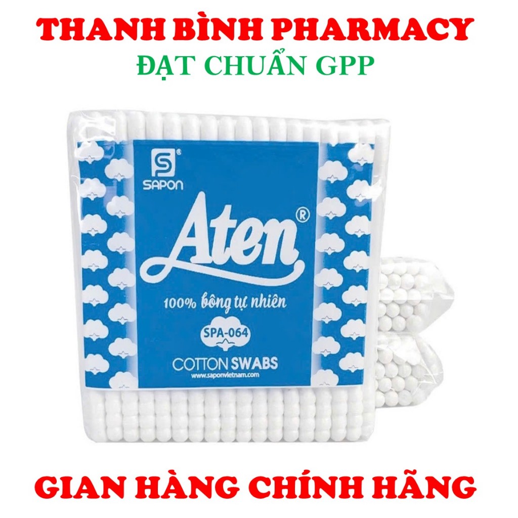 ATEN - ต่างหูผ้าฝ้ายธรรมชาติ 100% - STERILIZED - ปลอดภัย