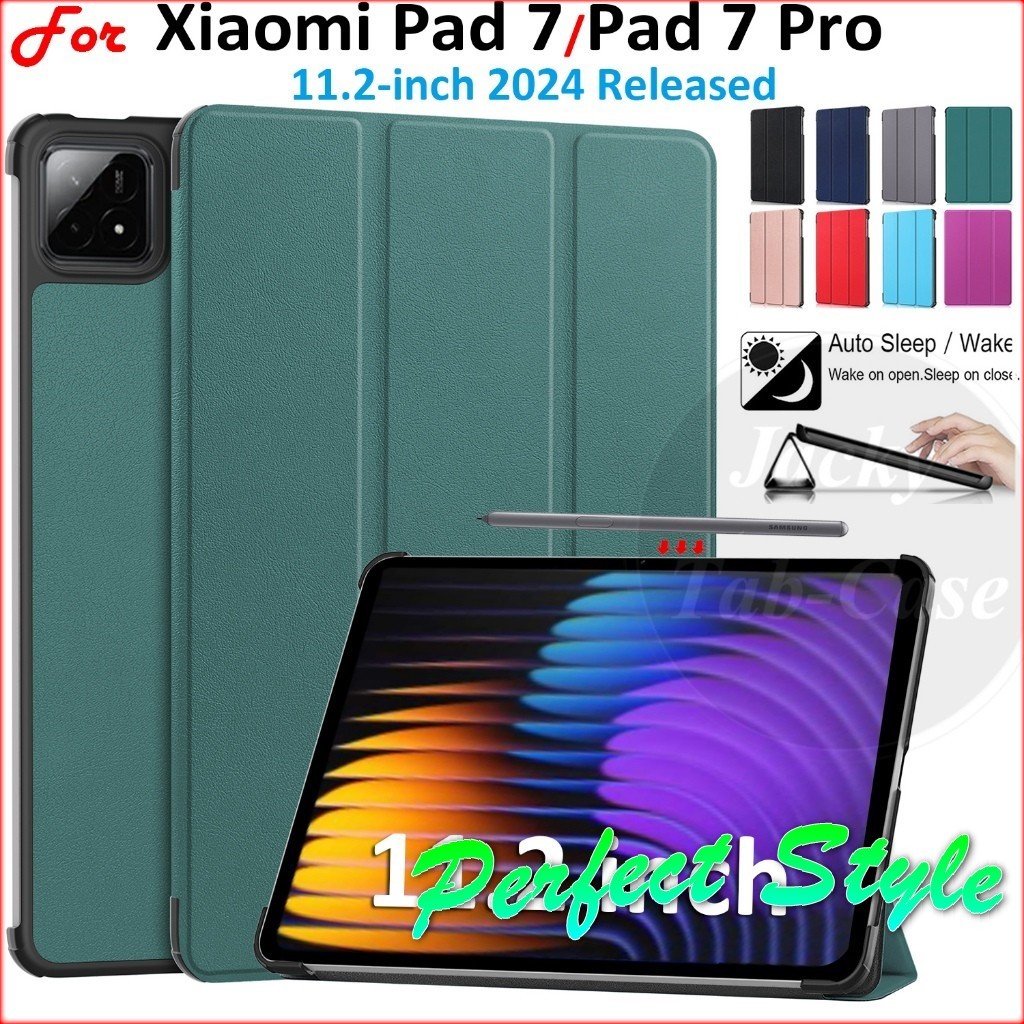 ซองหนังสําหรับ Xiaomi Mi Pad 7 Mipad7 Mipad 7 pro ฝาครอบแบบพลิกป้องกันลายนิ้วมือที่วางแม่เหล็ก