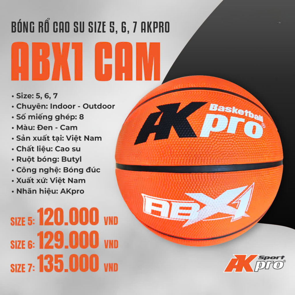 บาสเก็ตบอล AKPRO ของแท้ - ลูกบาสเก็ตบอลยาง บาสเก็ตบอลมืออาชีพสําหรับสนาม OUTDOOR