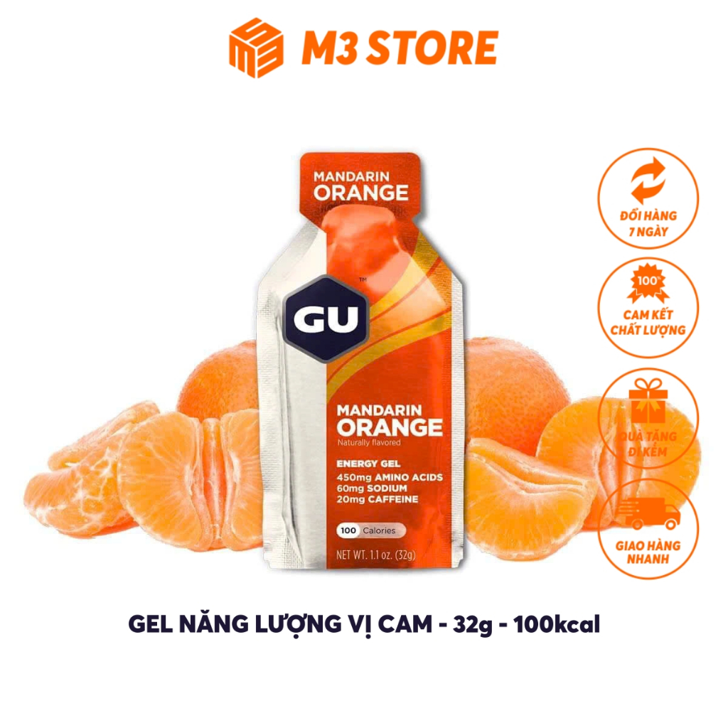 GU Energy Energy Energy Gel อาหารเสริมพลังงานระหว่างกีฬาวิ่ง Trail รสส้ม
