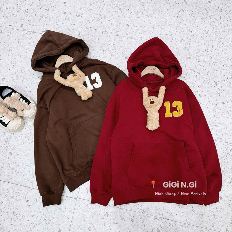 13DE MARZO BEAR COLLAR HOODIE
