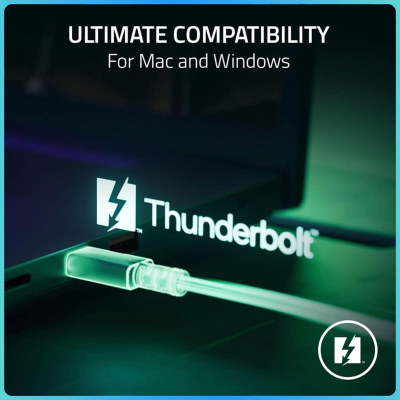 สาย Thunderbolt สาย USB4 USB-C to C 240W – ชาร์จเร็วสุด, การส่งความเร็ว 40Gbps, มาตรฐานเอาต์พุตวิดีโอ, สาย 0.8 ม.