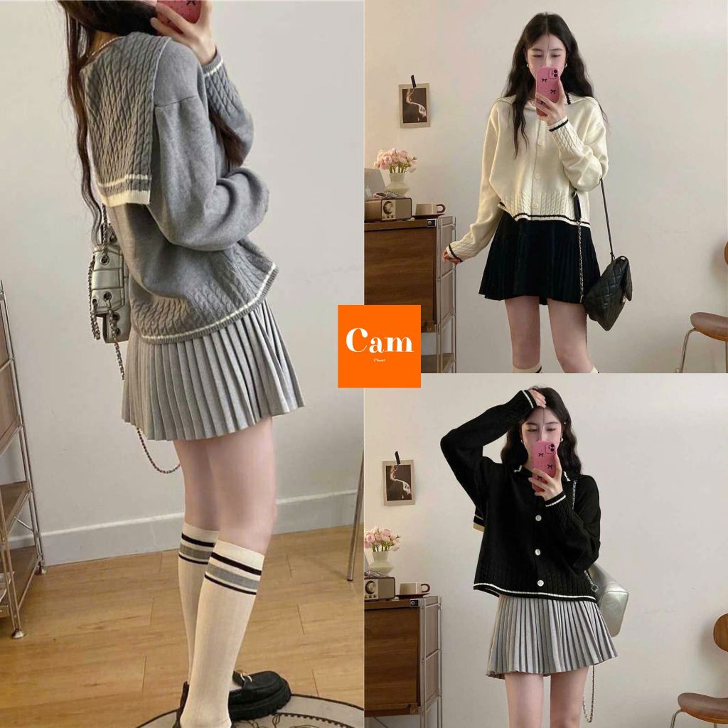 เสื้อโค้ทขนสัตว์สไตล์เกาหลี, เสื้อสเวตเตอร์กะลาสีคอปกแขนยาวแขนสั้น, เสื้อโค้ทขนสัตว์สีขาวสุดน่ารักจา