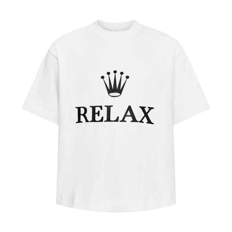 Whipworkshop เสื้อยืด Boxy White สําหรับผู้ชายและผู้หญิง Relax Tee - White