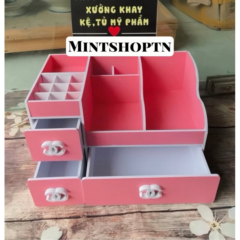 ชั้นวางเครื่องสําอางสีชมพูใหม่ max 35cm